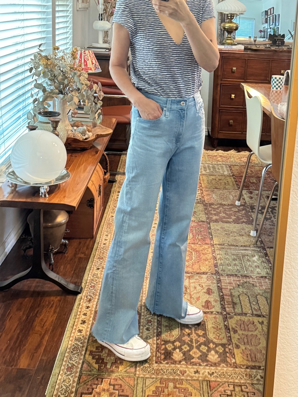 AG Adriano Goldschmied Light Blue Wide Leg Jeans